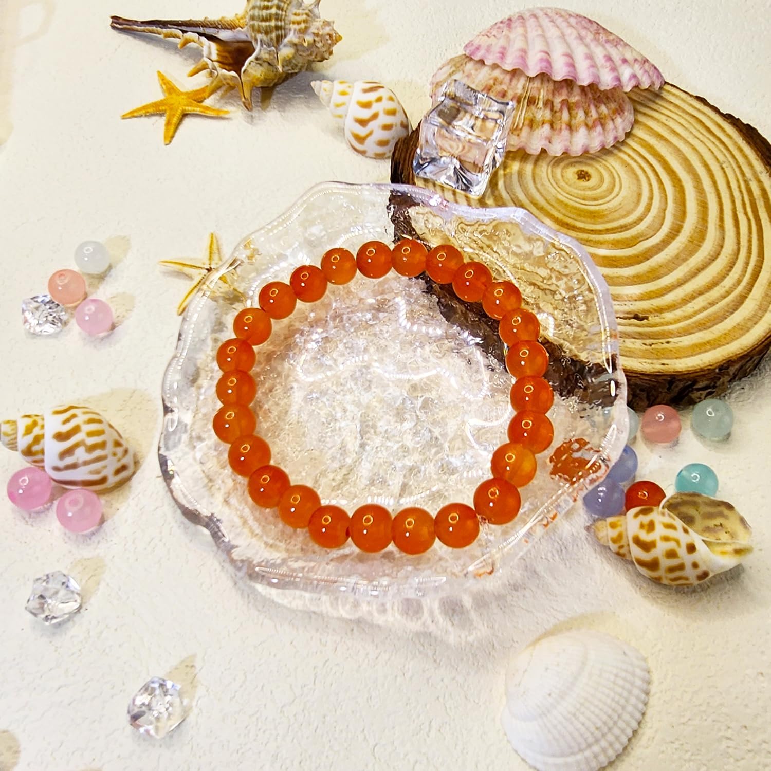 1200PCS 8mm Glass Beads for Jewelry Making, 24 Colors Crystal Beads Bracelets Making Kit, 2 Box Round Beads Suitable for Beginners - Image 7