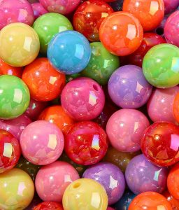 16mm Acrylic Beads 100pcs Ab Rainbow Color Pen Beads Chunk Bubblegum Beads for DIY for Jewelry Making Bracelets Beadable Pens(Rainbow)