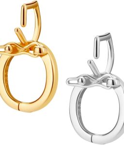 PH PandaHall 2pcs 925 Sterling Silver Enhancer Clasps, Jewelry Clasps Connector Bracelet Extension Clasp Pendant Bail Double Open Clasps for DIY Jewelry Findings Crafts Making, Golden/Silver